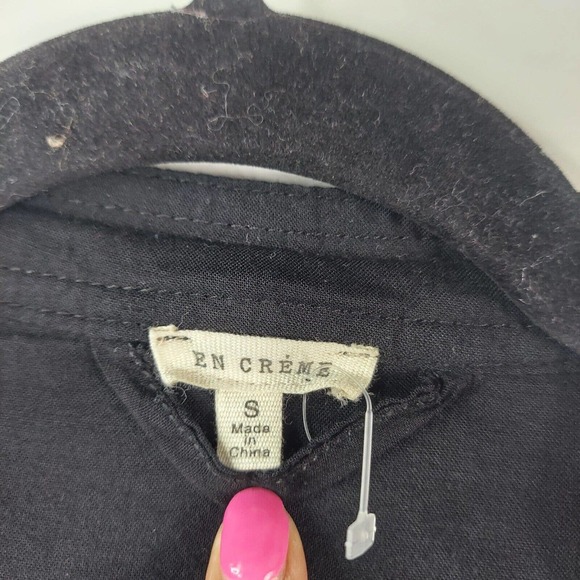 women's en creme black open front cardigan size small - Picture 2 of 11